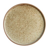 Canvas flat round plates | cream | 25Øcm | 6 pieces