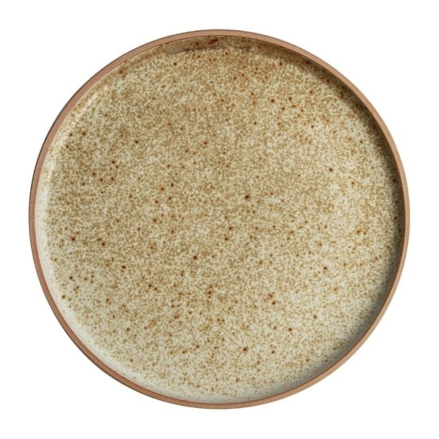 Assiettes rondes plates en toile | crème | 25Øcm | 6 pièces