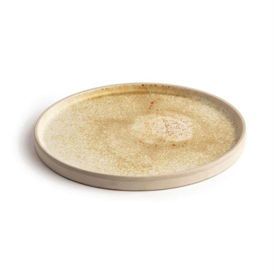 Assiettes rondes plates en toile | crème | 25Øcm | 6 pièces