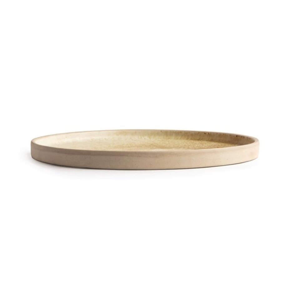 Assiettes rondes plates en toile | crème | 25Øcm | 6 pièces