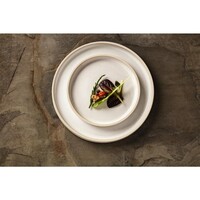 Assiettes rondes plates en toile | blanc | 18 cm | 6 pièces