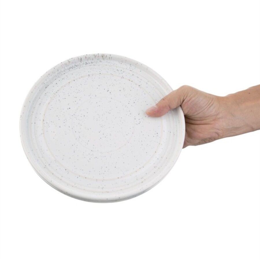 Cavolo flat round plates | 22Øcm | white | 6 pieces