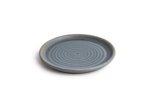  Olympia Canvas ronde borden met smalle rand | blauw | 18 cm | 6 stuks 