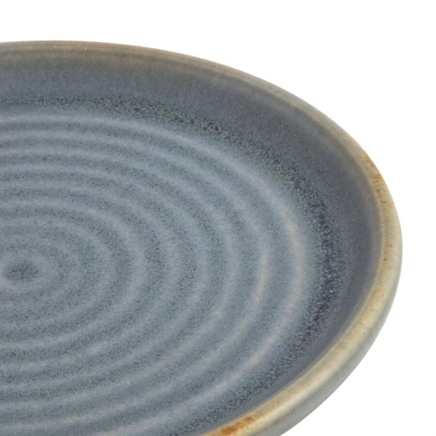 Canvas round plates with narrow edge | blue | 18cm | 6 pieces