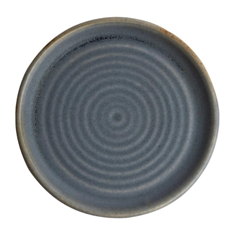Canvas round plates with narrow edge | blue | 18cm | 6 pieces