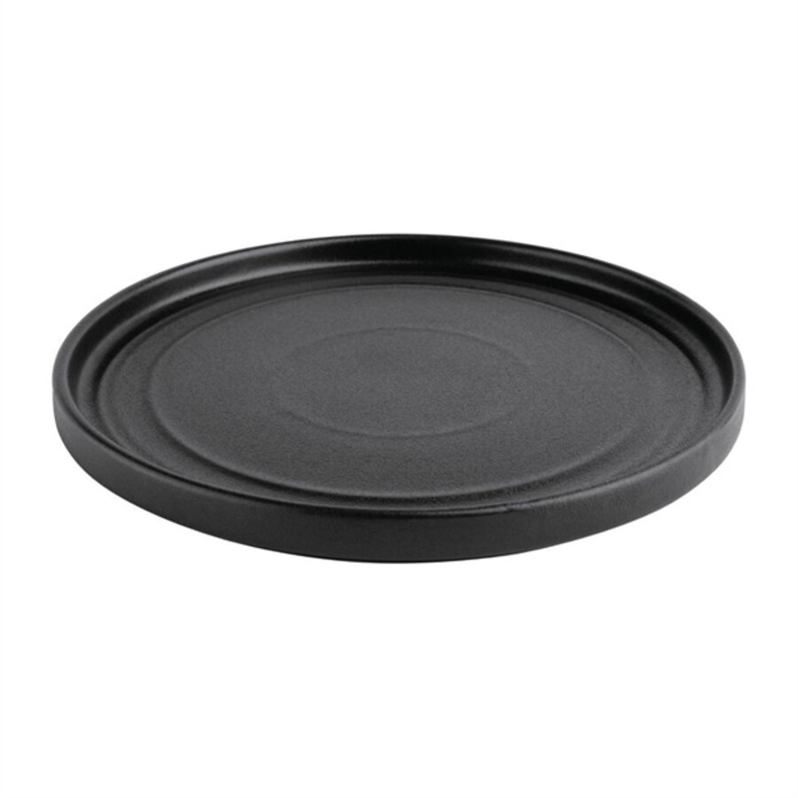 Assiettes rondes plates Cavolo | 22 cm | noir | 4 pièces