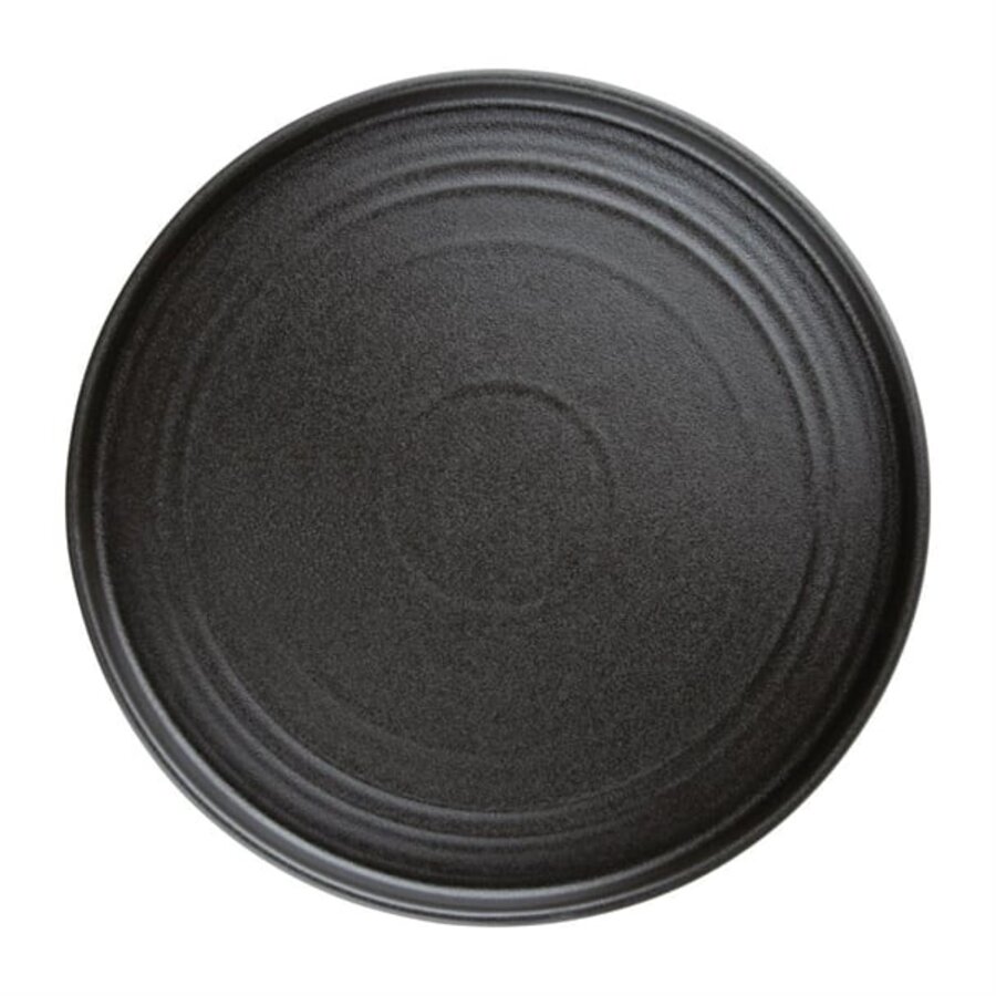 Cavolo flat round plates | 27Øcm | black | 4 pieces