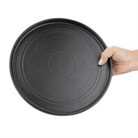 Cavolo platte ronde borden | 27Øcm | zwart | 4 stuks