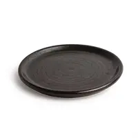 Canvas round plates with narrow edge | black | 18cm | 6 pieces