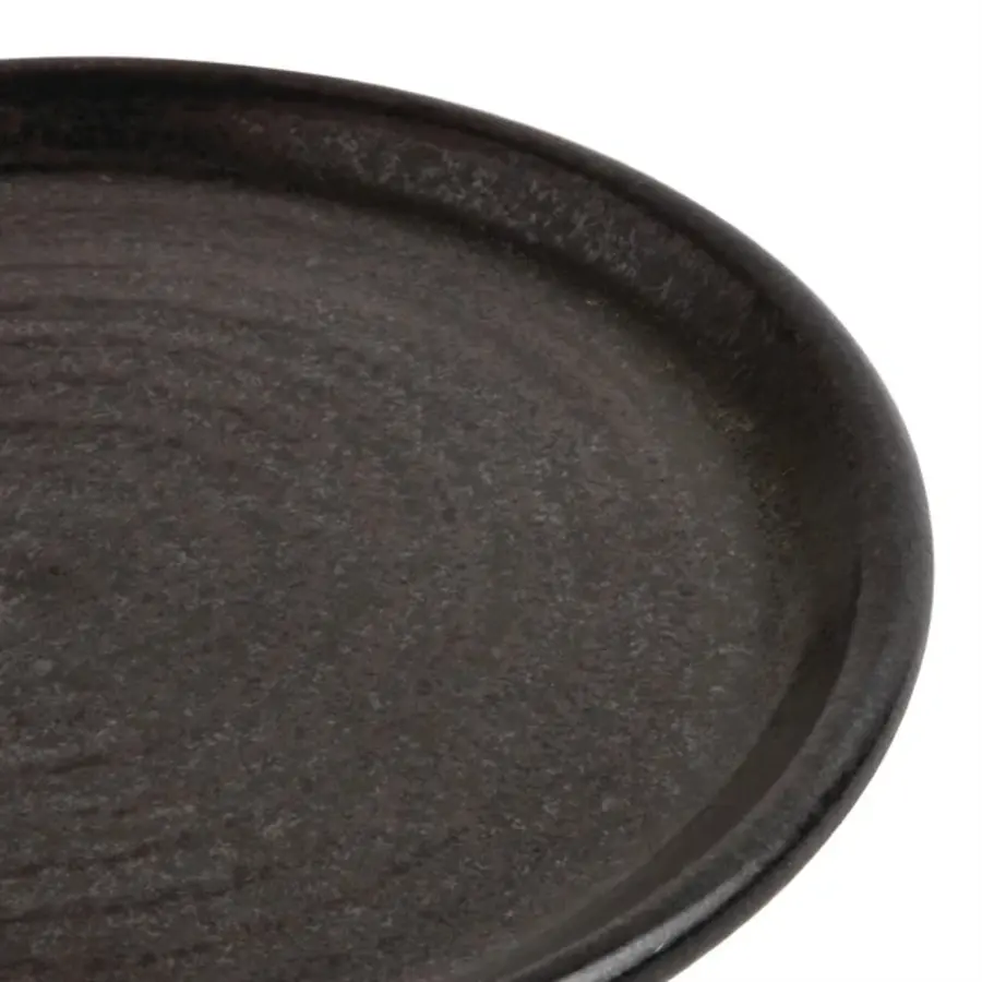 Canvas round plates with narrow edge | black | 18cm | 6 pieces