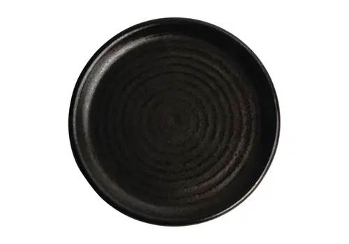  Olympia Canvas ronde borden met smalle rand | zwart | 18 cm | 6 stuks 