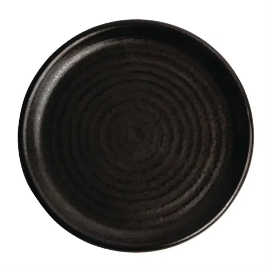 Canvas round plates with narrow edge | black | 18cm | 6 pieces