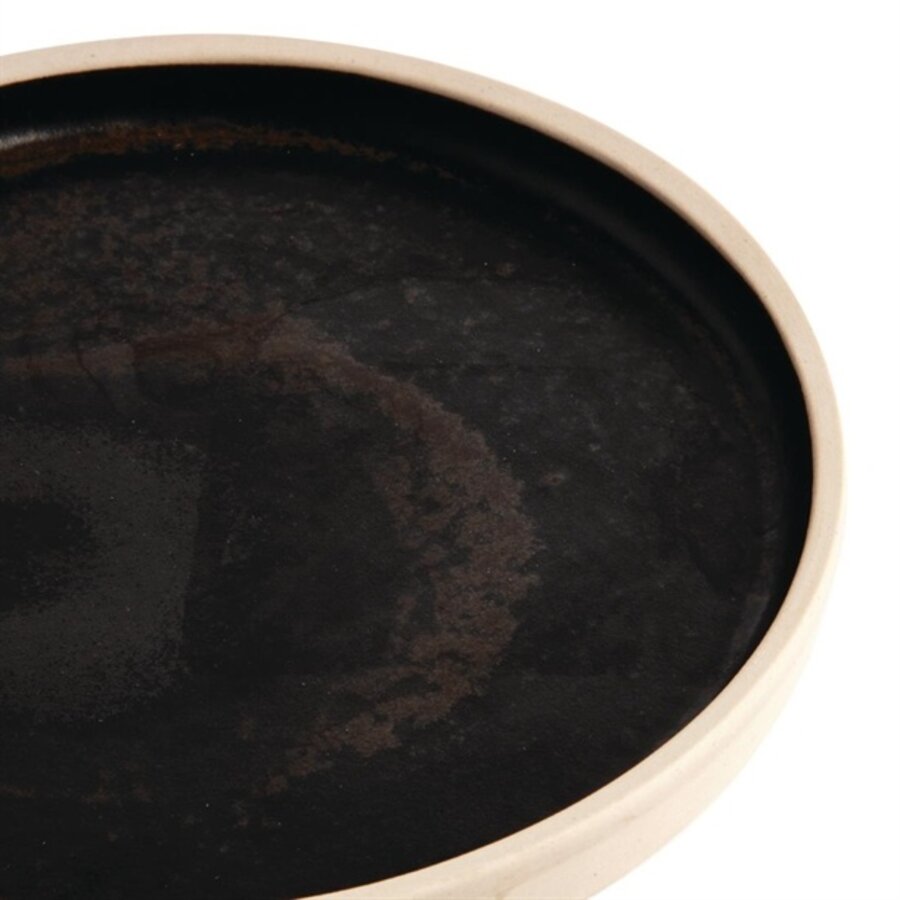 Assiettes rondes plates en toile | noir | 18Øcm | 6 pièces