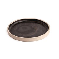 Canvas flat round plates | black | 18Øcm | 6 pieces