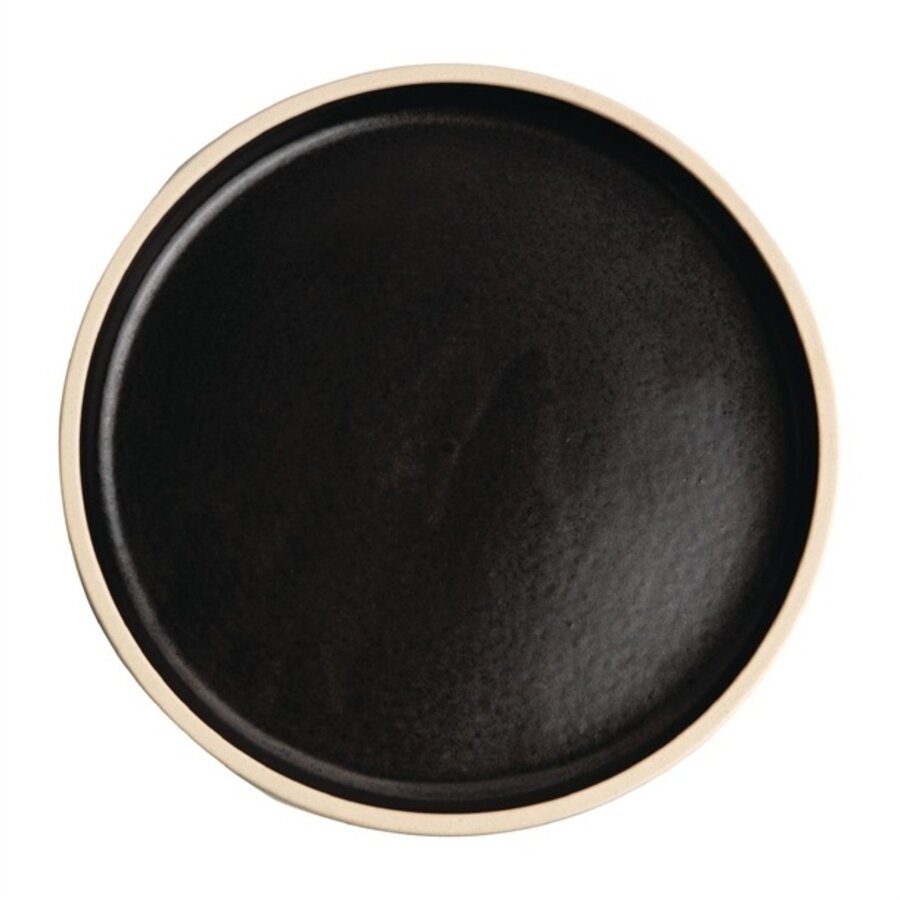 Canvas platte ronde borden | zwart | 18Øcm | 6 stuks