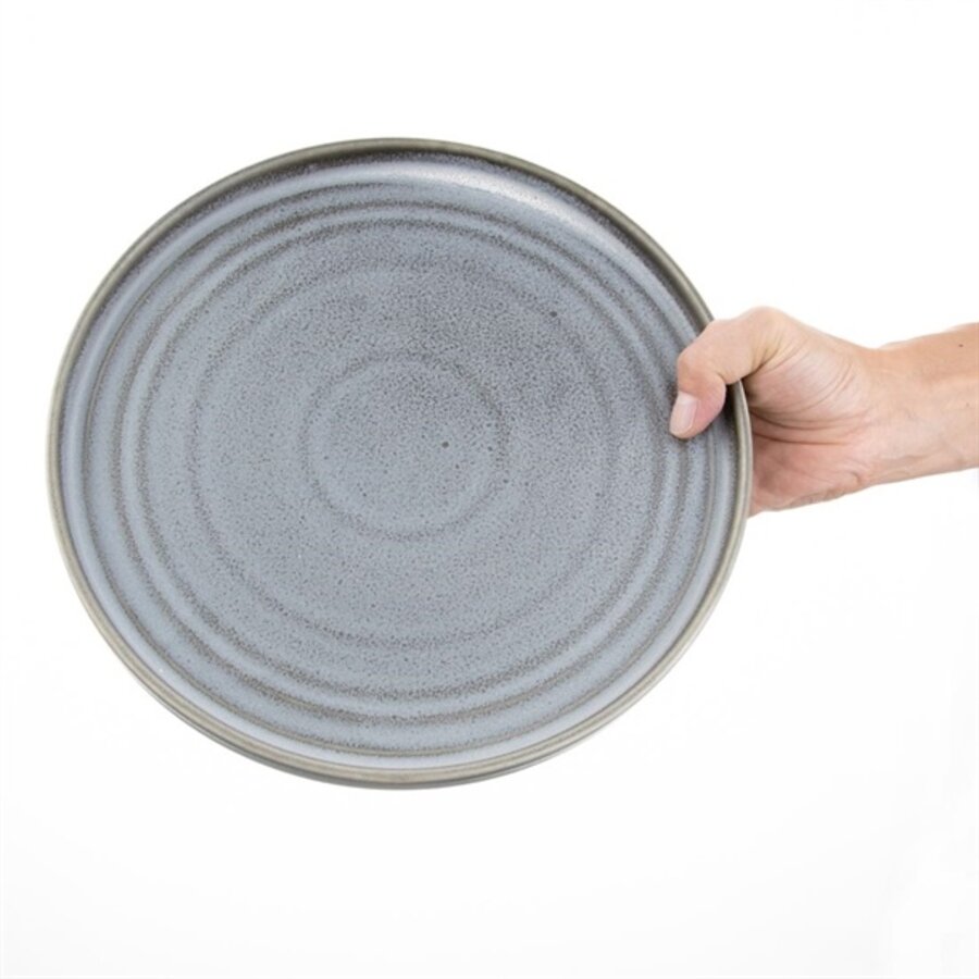 Cavolo flat round plates | Ø27cm | gray | 4 pieces