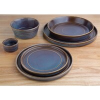 Cavolo flat round deep plates | Ø22cm | iridescent | 4 pieces