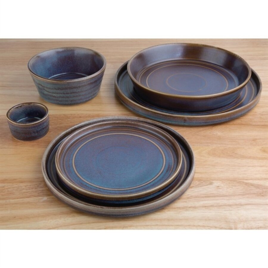 Cavolo flat round deep plates | 14.3cm | iridescent | 6 pieces