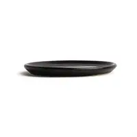 Canvas ronde borden met smalle rand | zwart | 18 cm | 6 stuks