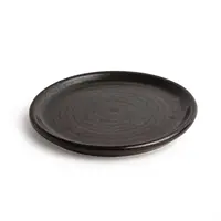 Canvas round plates with narrow edge | black | 18 cm | 6 pieces