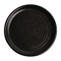 Assiettes rondes en toile à bord étroit | noir | 18 cm | 6 pièces