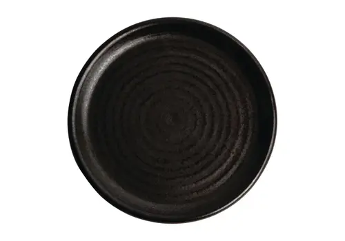  Olympia Assiettes rondes en toile à bord étroit | noir | 18 cm | 6 pièces 
