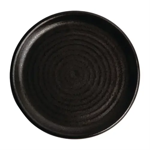 Olympia Canvas round plates with narrow edge | black | 18cm | 6 pieces 