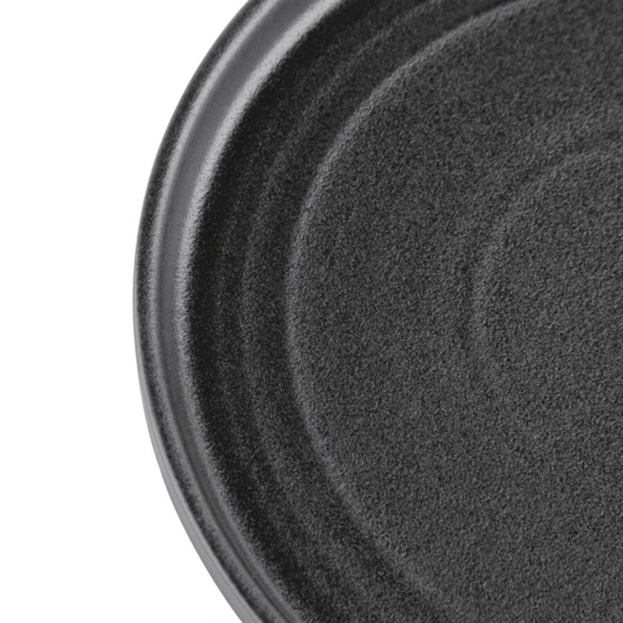 Cavolo flat round plates | Ø18cm black | 4 pieces
