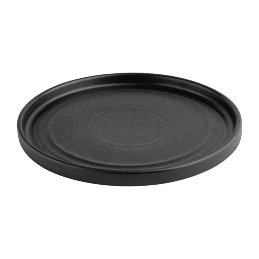 Cavolo platte ronde borden | Ø18cm zwart | 4 stuks