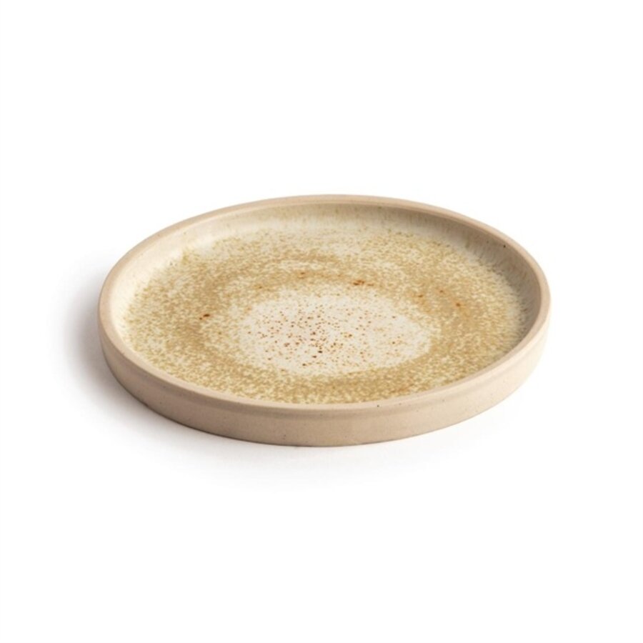 Canvas round plates with narrow rim | cream | 18 cm | 6 pieces