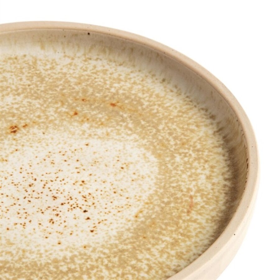 Canvas round plates with narrow rim | cream | 18 cm | 6 pieces