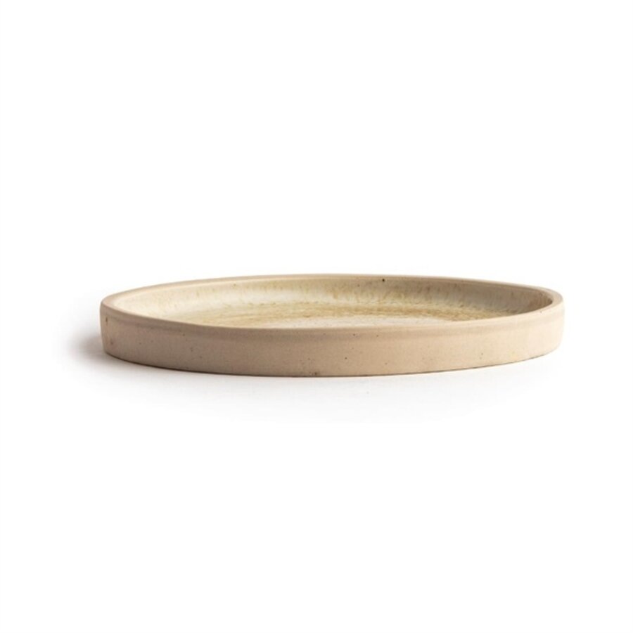 Canvas round plates with narrow rim | cream | 18 cm | 6 pieces
