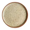Olympia Canvas ronde borden met smalle rand | cremé | 18 cm | 6 stuks