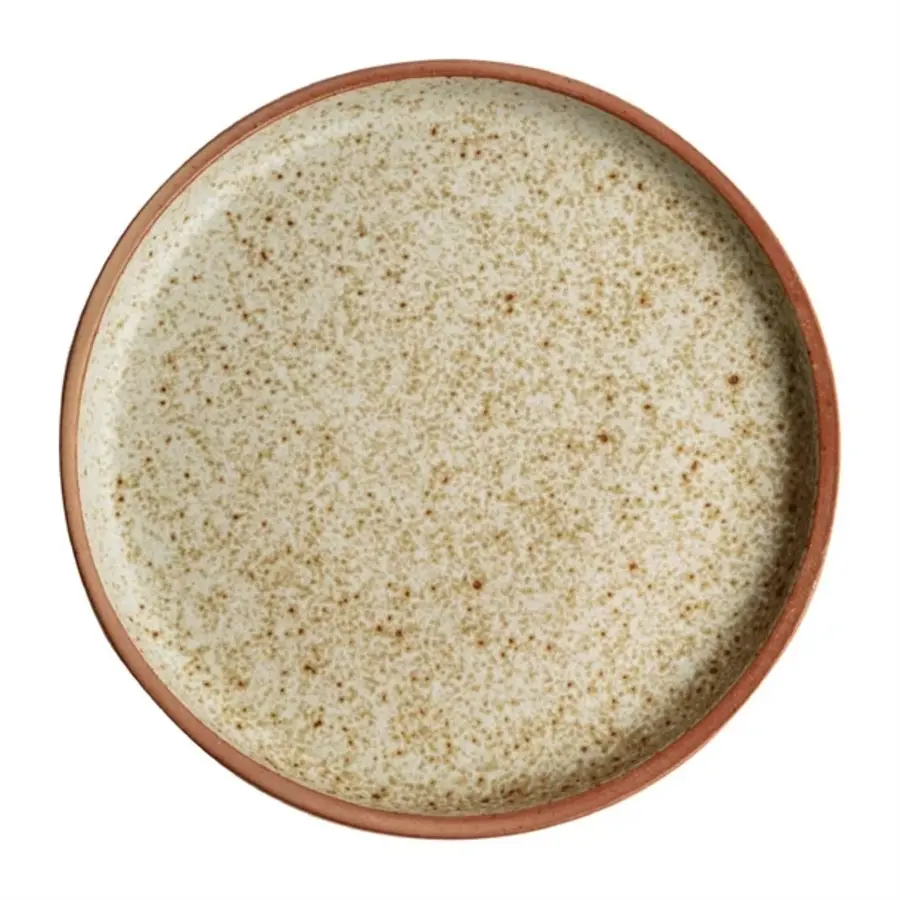 Canvas round plates with narrow rim | cream | 18 cm | 6 pieces