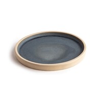 Assiettes rondes plates en toile | granit bleu | 18 cm | 6 pièces
