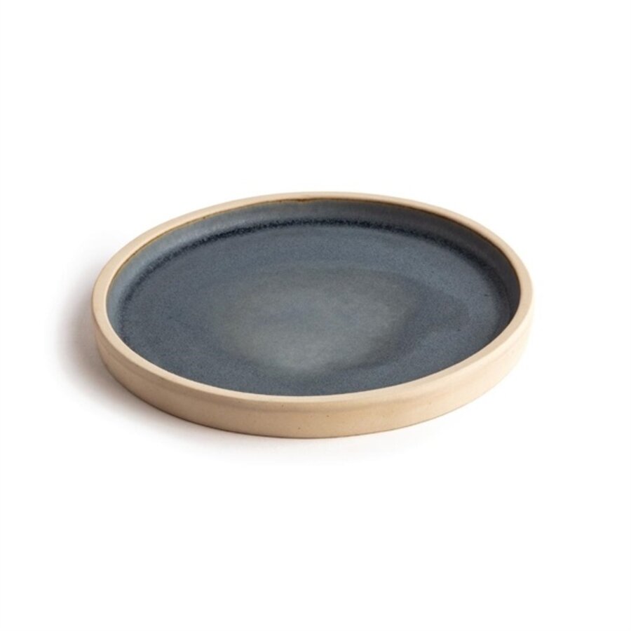 Canvas flat round plates | blue granite | 18cm | 6 pieces
