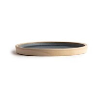 Flache runde Platten aus Canvas | blauer Granit | 18 cm | 6 Stück