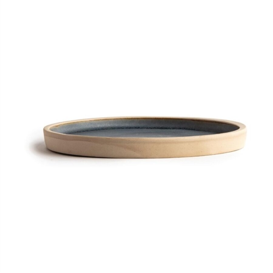Canvas flat round plates | blue granite | 18cm | 6 pieces