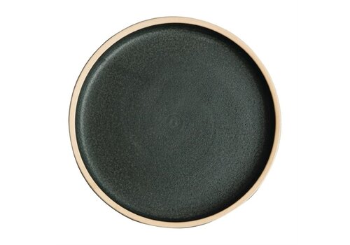  Olympia Assiettes rondes plates en toile | vert foncé | Ø18cm | 6 pièces 