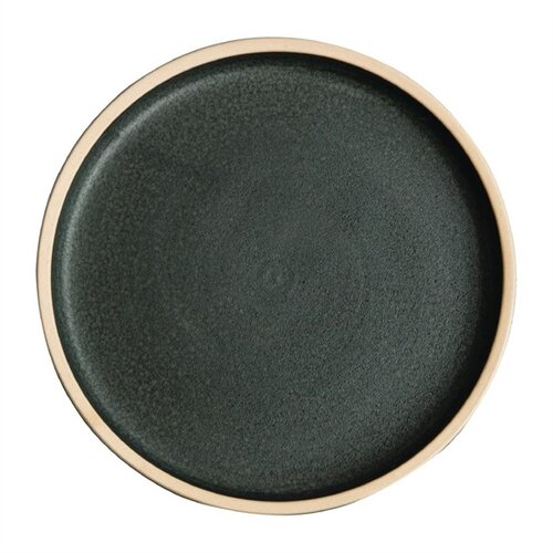  Olympia Assiettes rondes plates en toile | vert foncé | Ø18cm | 6 pièces 