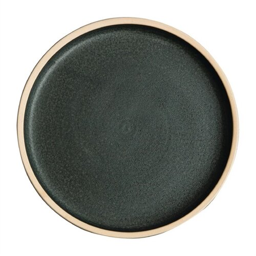  Olympia Canvas platte ronde borden | donkergroen | Ø18cm | 6 stuks 