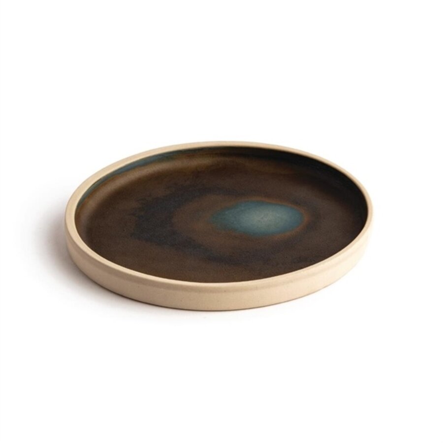 Canvas flat round plates | dark green | Ø18cm | 6 pieces