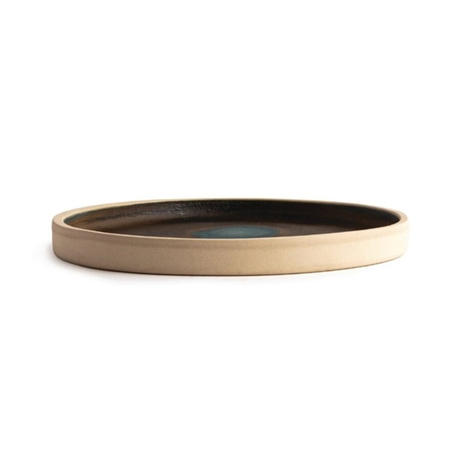 Canvas flat round plates | dark green | Ø18cm | 6 pieces