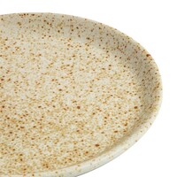 Canvas ronde borden met smalle rand | crème | 18 cm | 6 stuks