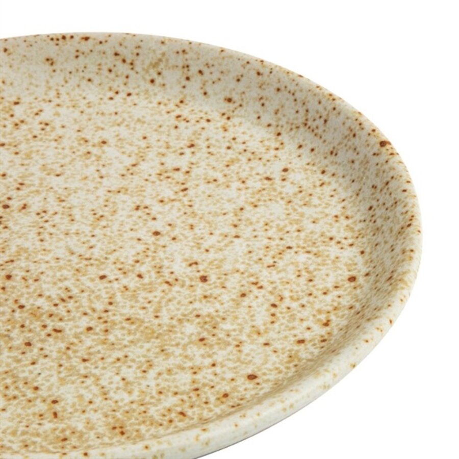 Canvas round plates with narrow edge | cream | 18cm | 6 pieces