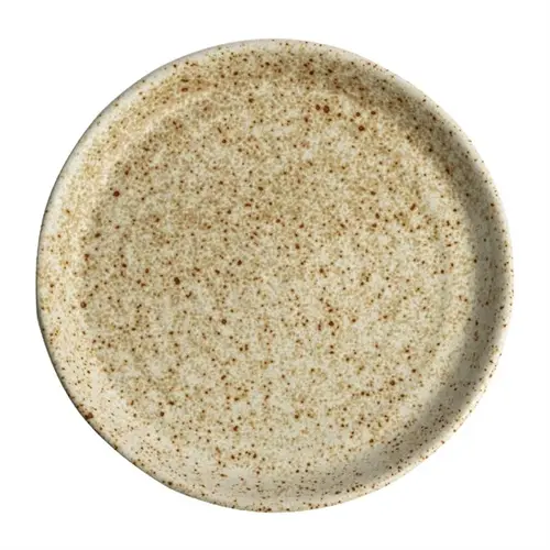  Olympia Canvas ronde borden met smalle rand | crème | 18 cm | 6 stuks 