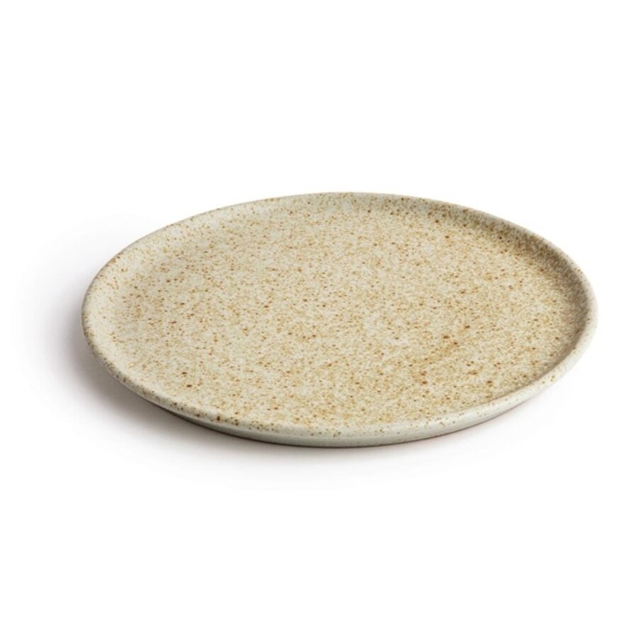 Canvas round plates with narrow rim | cream | 26.5 cm | 6 pieces