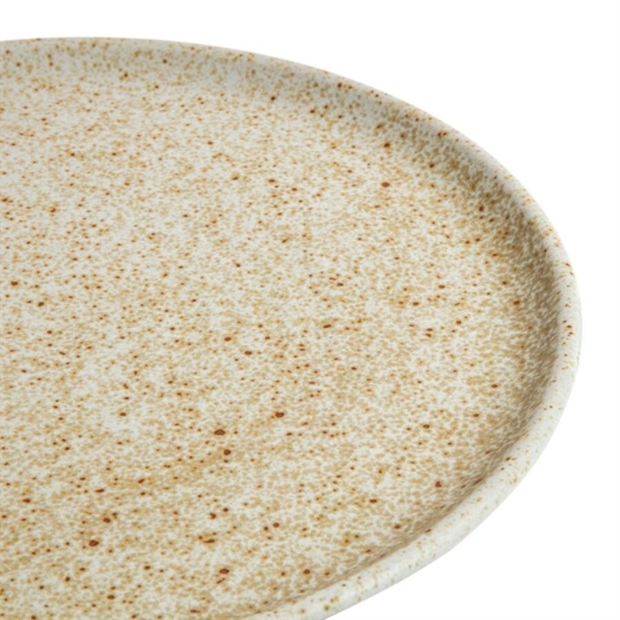 Canvas round plates with narrow rim | cream | 26.5 cm | 6 pieces