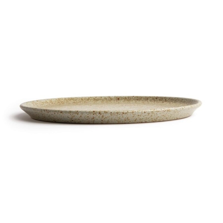 Canvas round plates with narrow rim | cream | 26.5 cm | 6 pieces