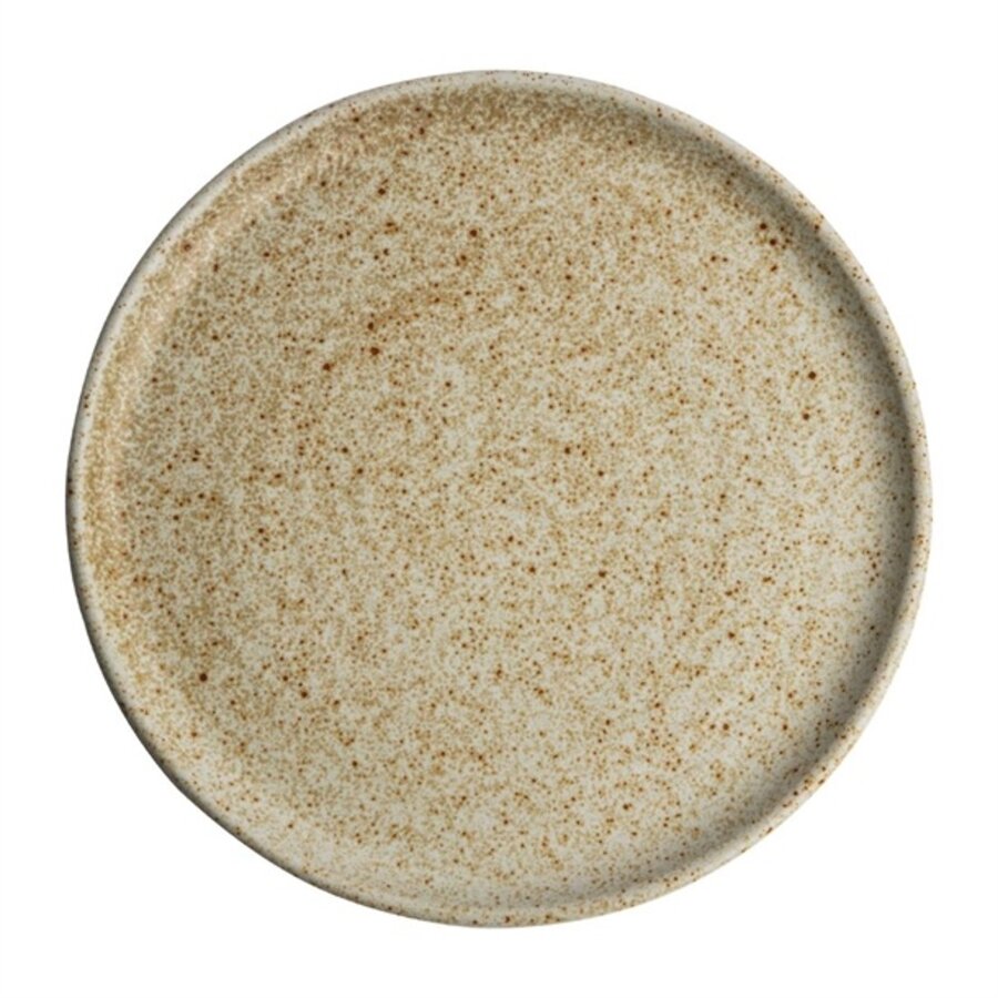 Canvas round plates with narrow rim | cream | 26.5 cm | 6 pieces